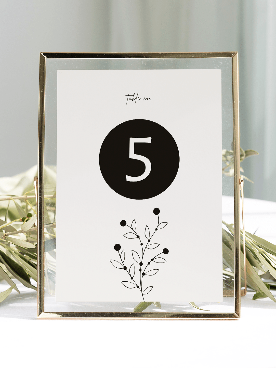 Berry Berry Bloom Wedding Table Number - 5x7