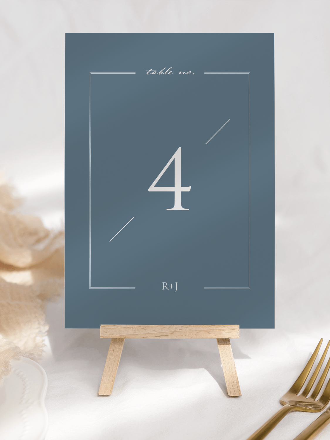 Blue Table Number - Love Story Front - 5x7